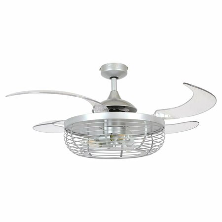 RAYO Carbondale 48-inch Gray Silver and Clear Ceiling Fan with Light RA2771570